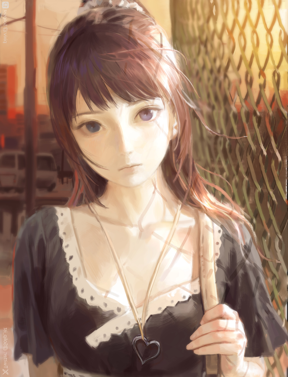 This is a pixiv picture whose title is 战场原 黄昏.