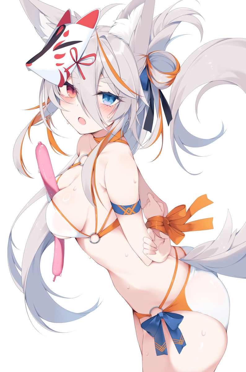 This is a pixiv picture whose title is 「・・・。縛る意味あるんですか...」.