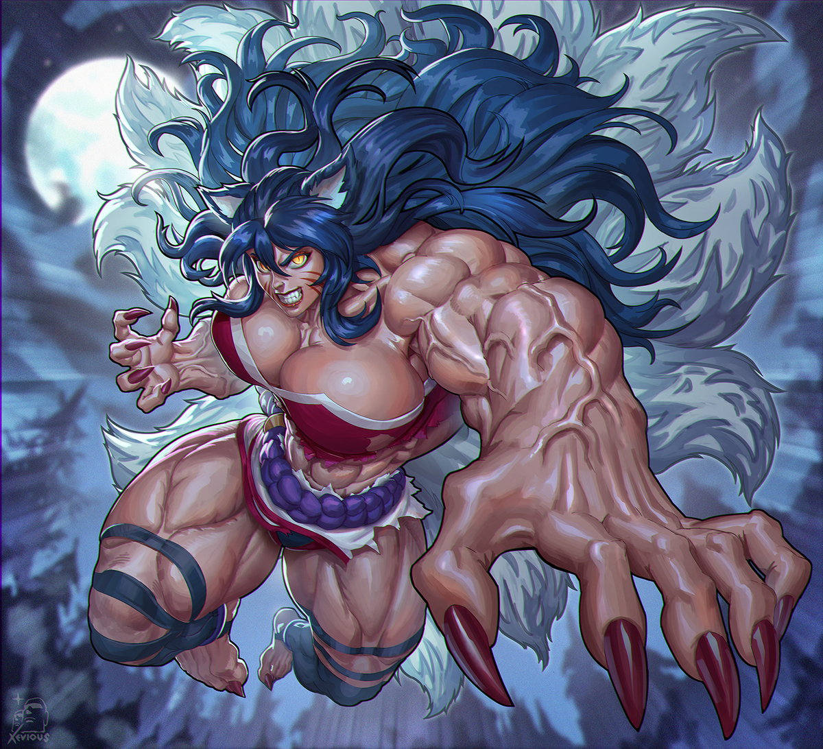 This is a pixiv picture whose title is Massive Ahri.