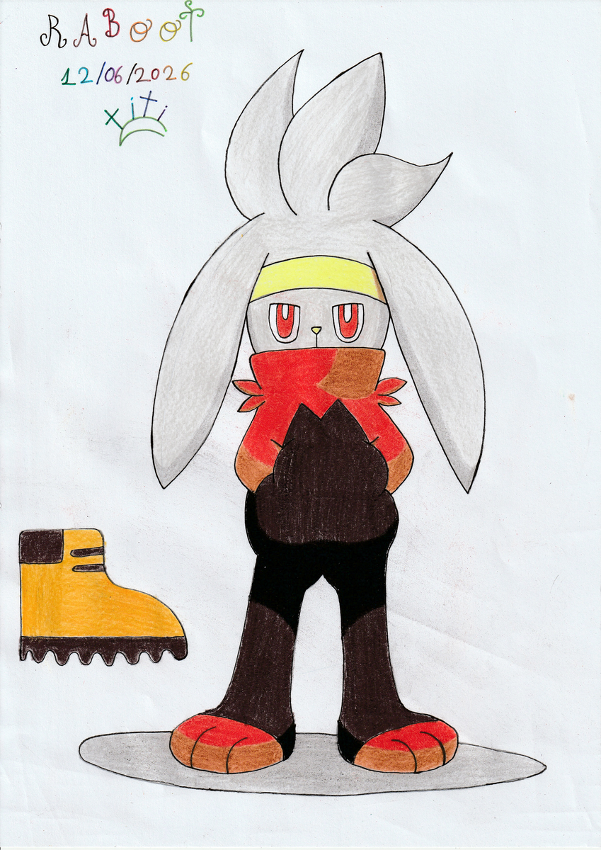 This is a pixiv picture whose title is Raboot🔥👟✨💨❤️🧣🐇🌟🎨.