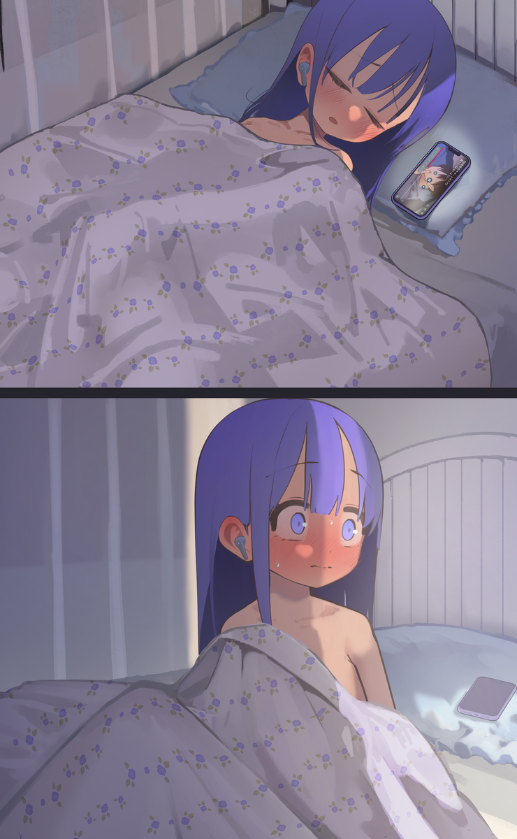 This is a pixiv picture whose title is 1人で….