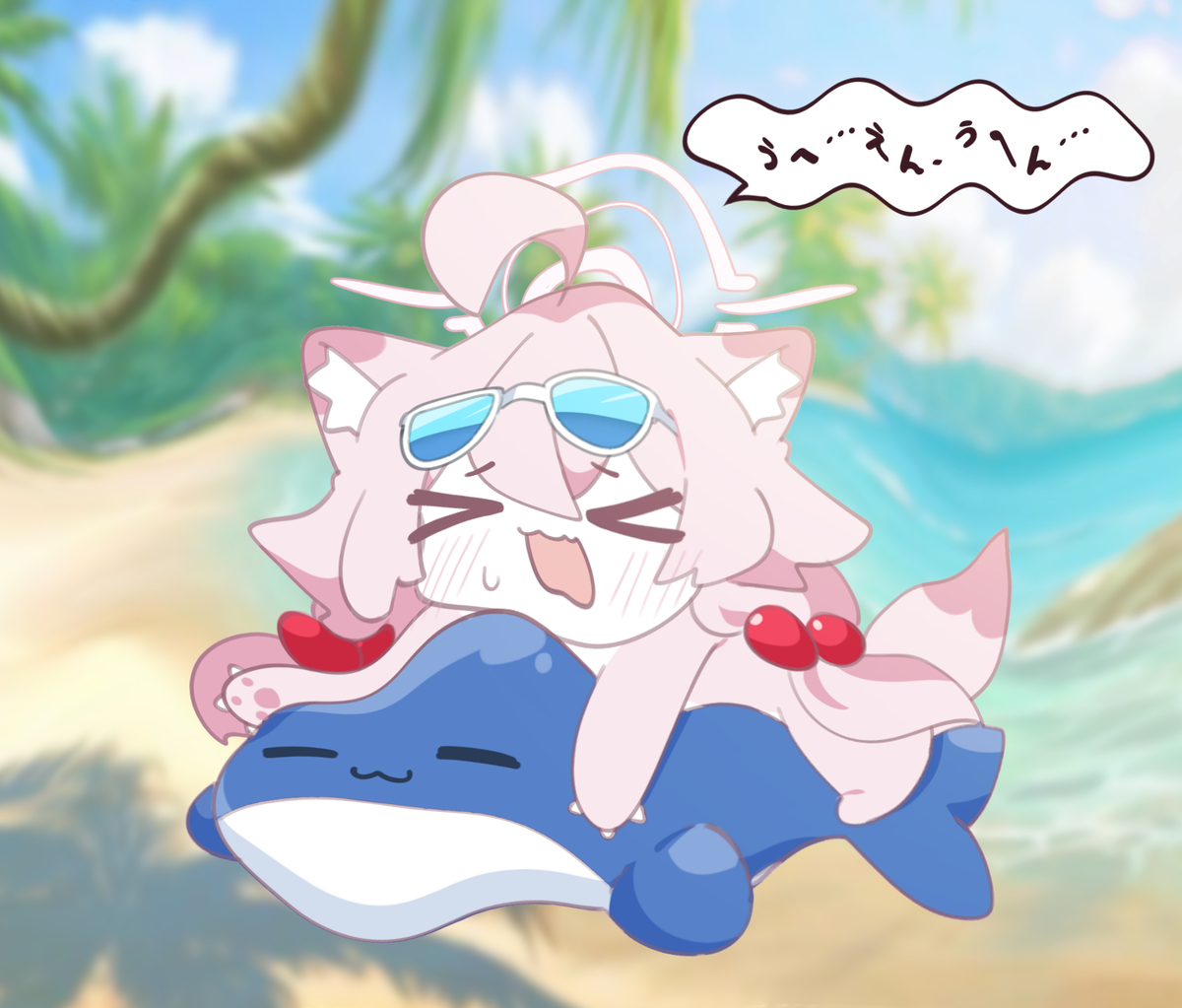 This is a pixiv picture whose title is 動いてないのに暑いよ〜…😣☀️.