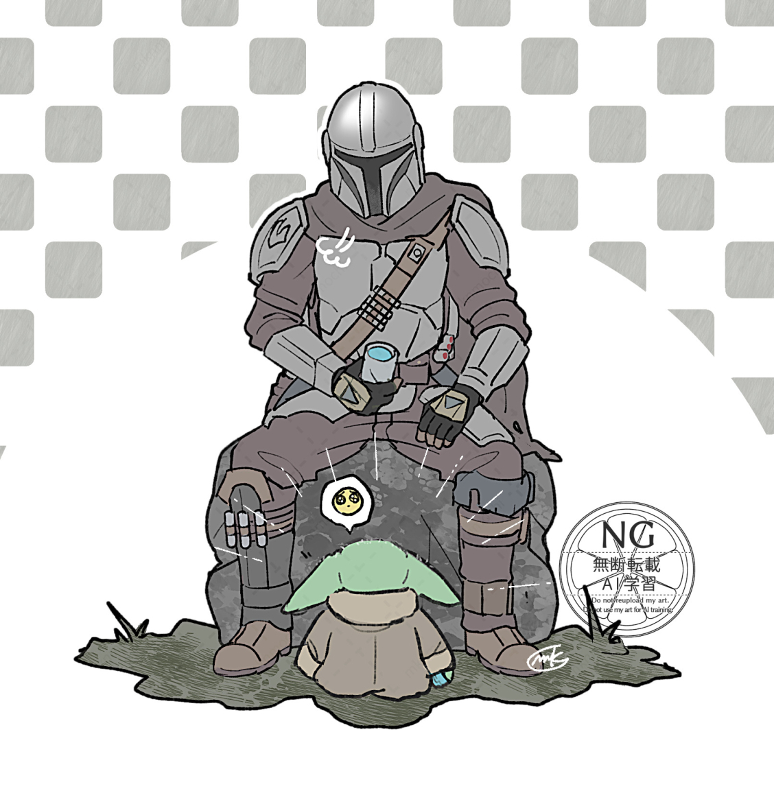 This is a pixiv picture whose title is 食べすぎ注意.