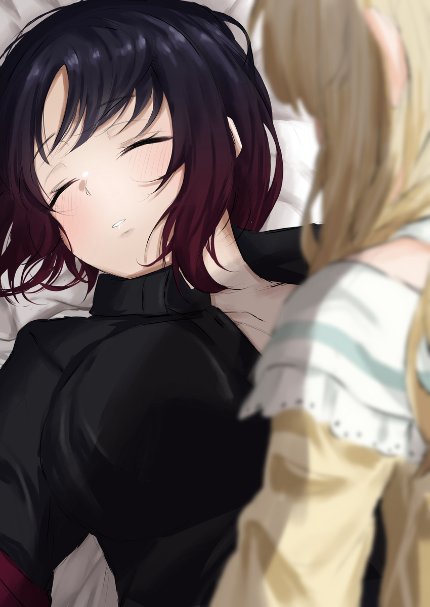 This is a pixiv picture whose title is 「れんくん？・・・寝ちゃったかな、おやすみ」.