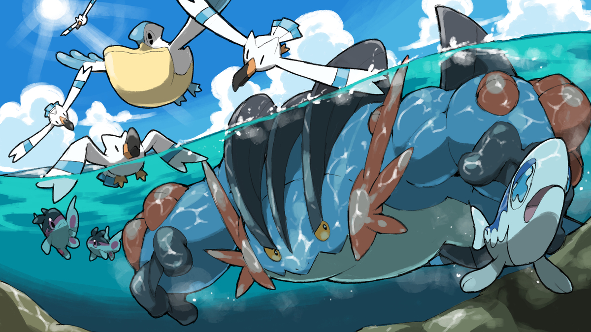 This is a pixiv picture whose title is Mega Swampert.