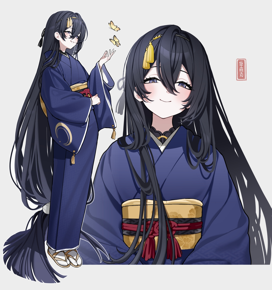 This is a pixiv picture whose title is 三日月宗近.