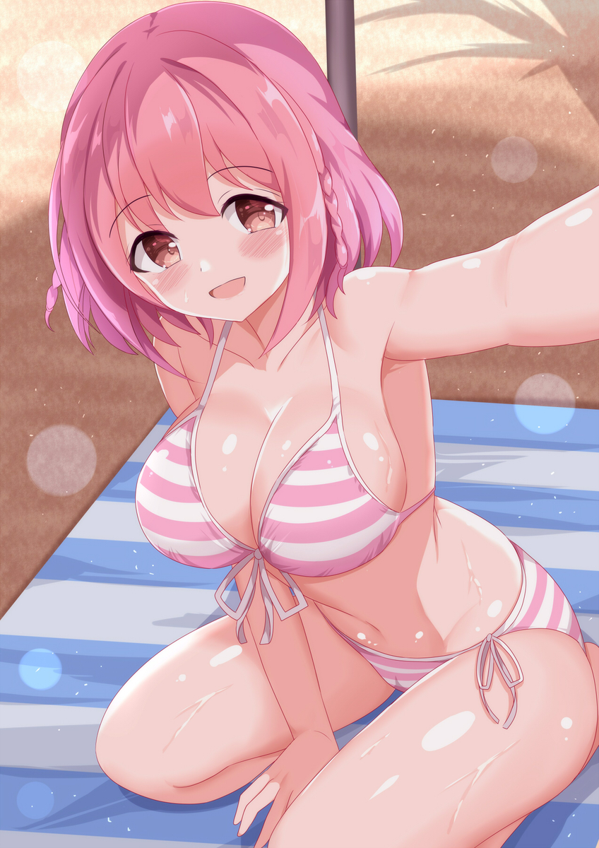 This is a pixiv picture whose title is 水着あかりちゃんとデート.