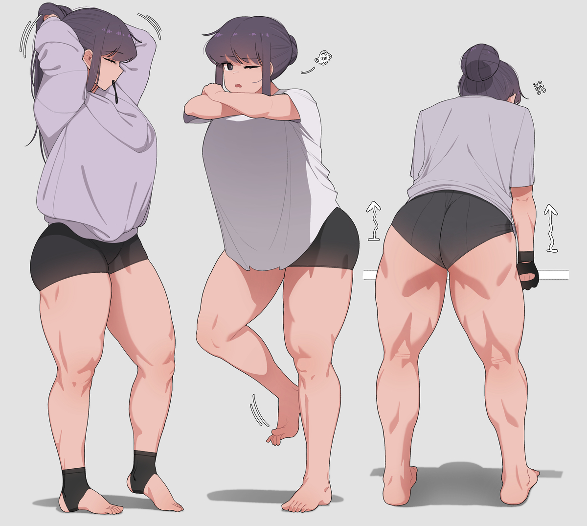 This is a pixiv picture whose title is lower body practice.