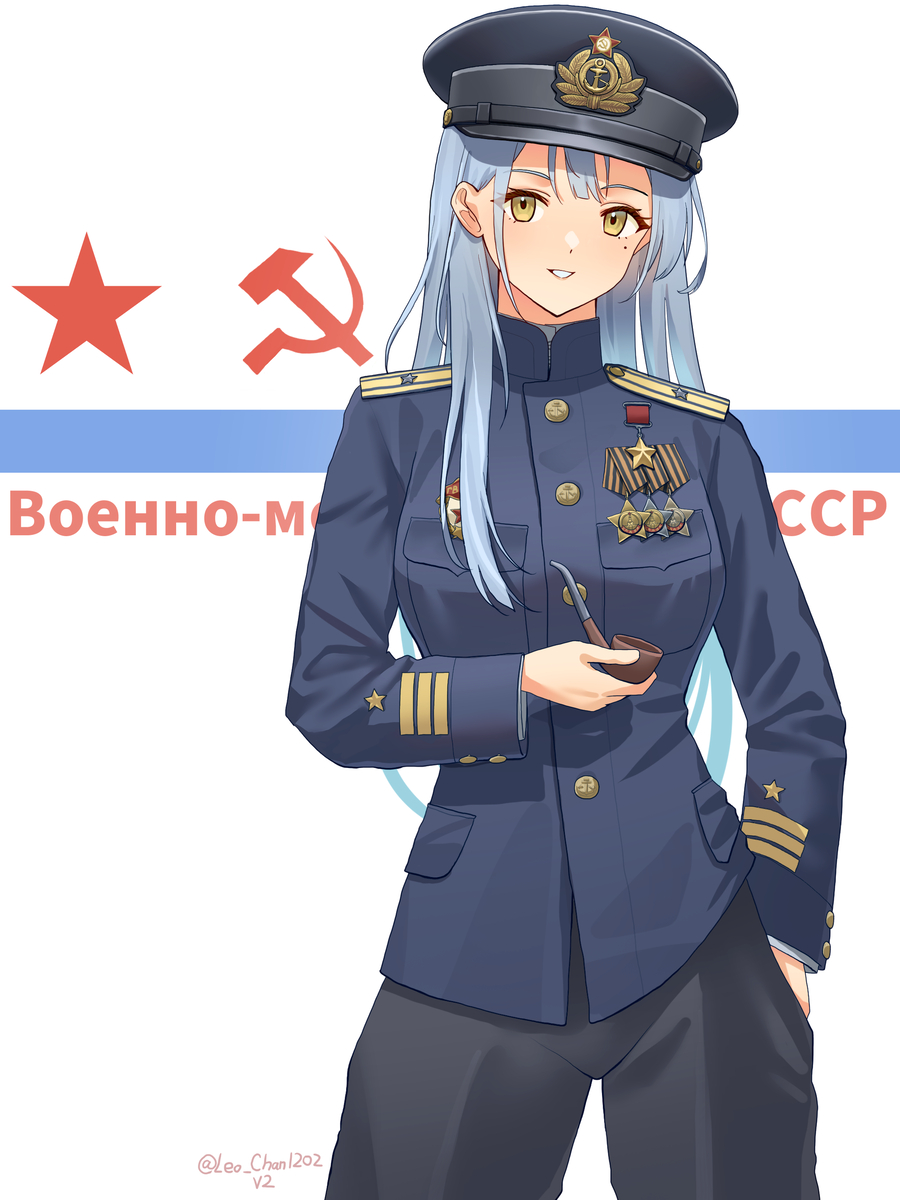 This is a pixiv picture whose title is Soviet Navy Captain 1944.