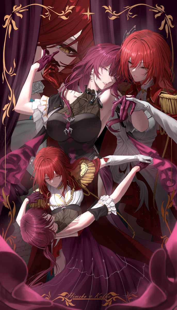 This is a pixiv picture whose title is Himeko & Kafka.
