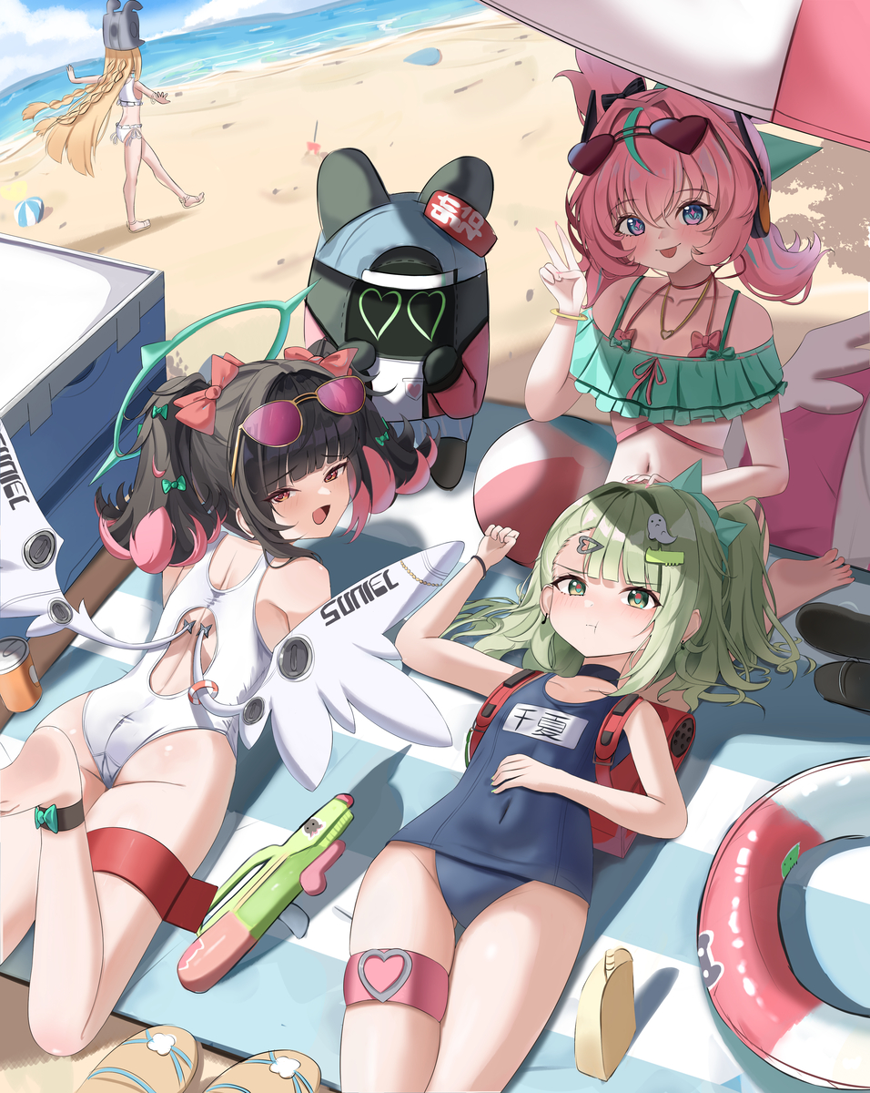 This is a pixiv picture whose title is Angels of Delusion (Swimsuit).
