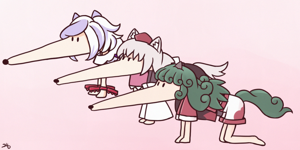 This is a pixiv picture whose title is 東方長犬郷.