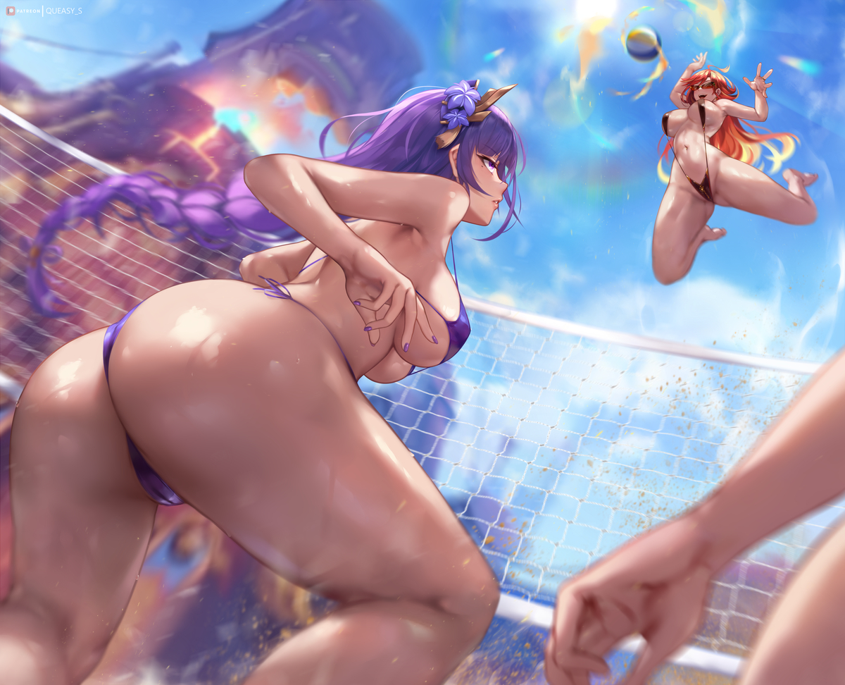 This is a pixiv picture whose title is Genshin Impact Xtreme Volleyball.