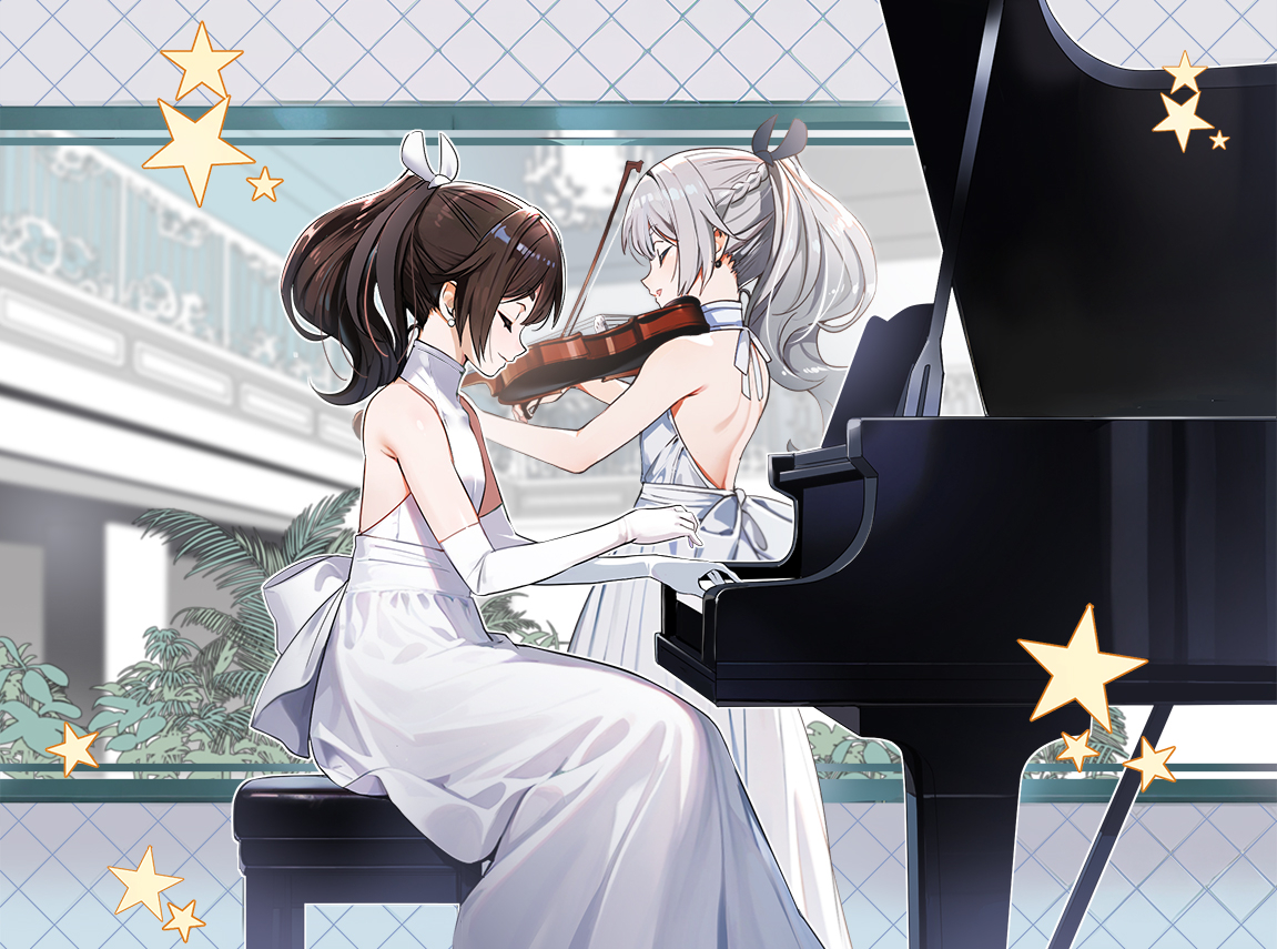 This is a pixiv picture whose title is 演奏.