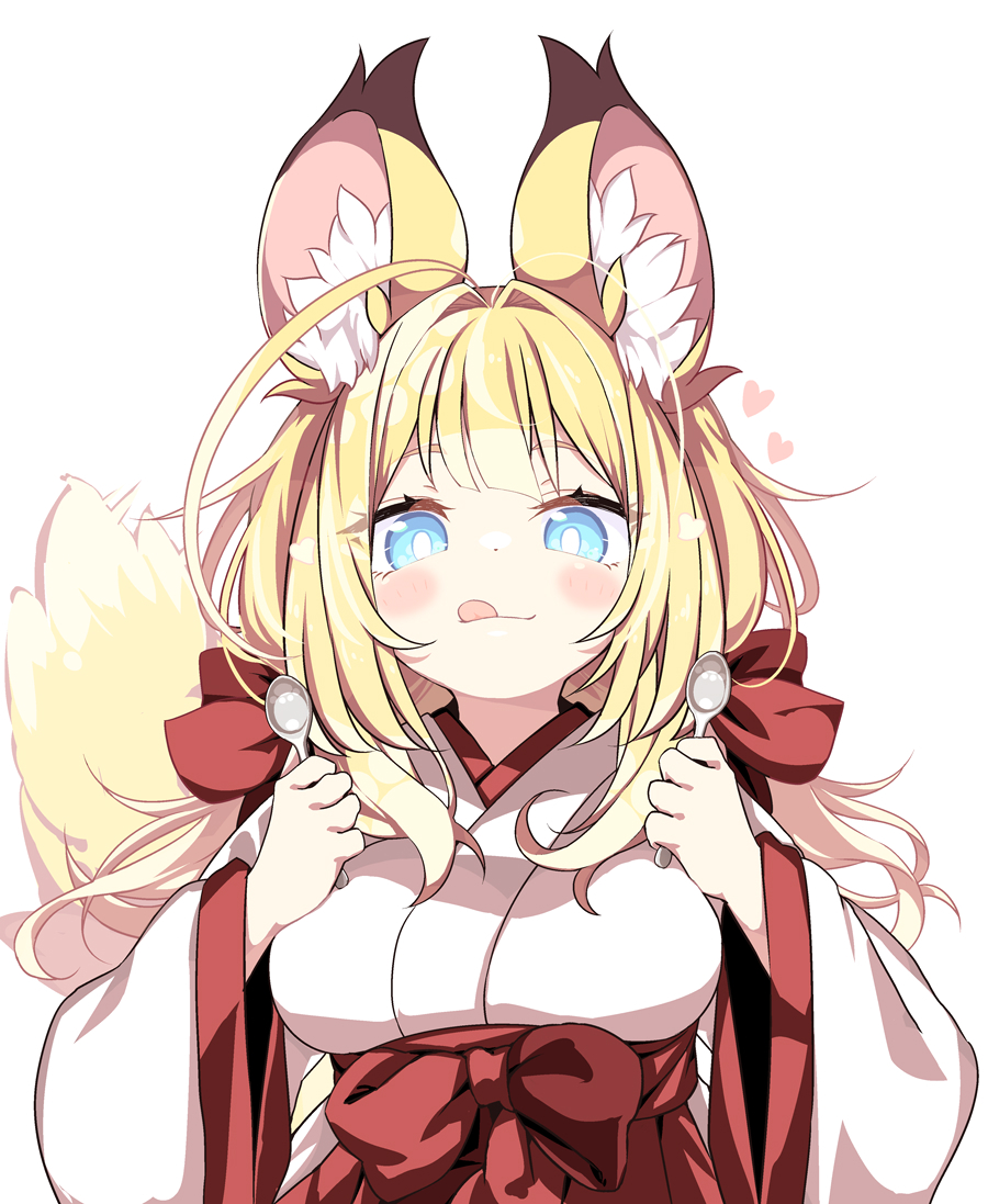 This is a pixiv picture whose title is 🥄🎀きつね巫女🎀🥄.