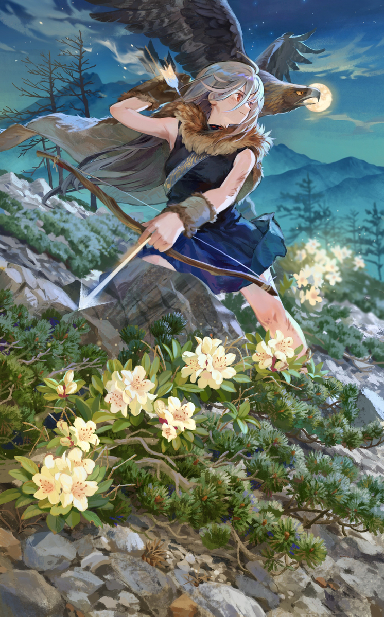 This is a pixiv picture whose title is 鹿射ち.