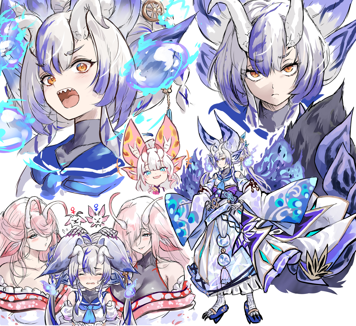 This is a pixiv picture whose title is ミツネ希少種.