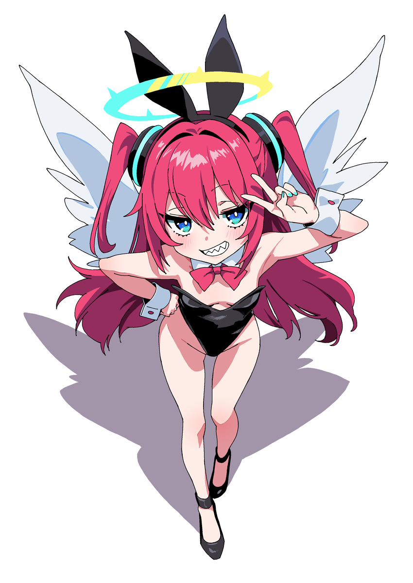 This is a pixiv picture whose title is “天使”と“バニースーツ”.