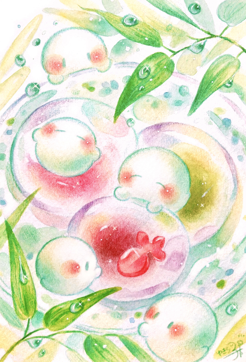 This is a pixiv picture whose title is 朝露みたいなおやつ.