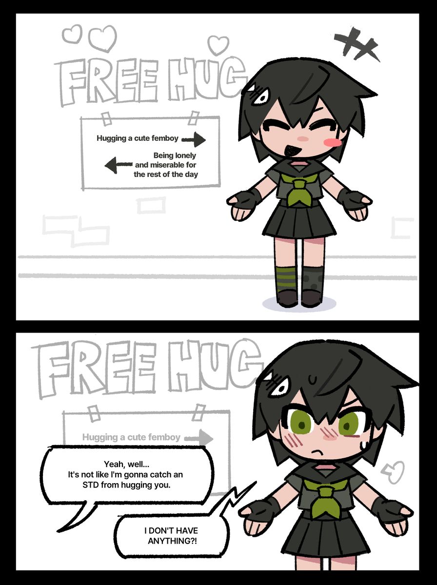 This is a pixiv picture whose title is Free hug.