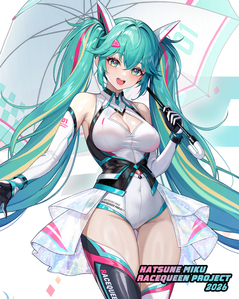 This is a pixiv picture whose title is レーシングミク 2026 remake.