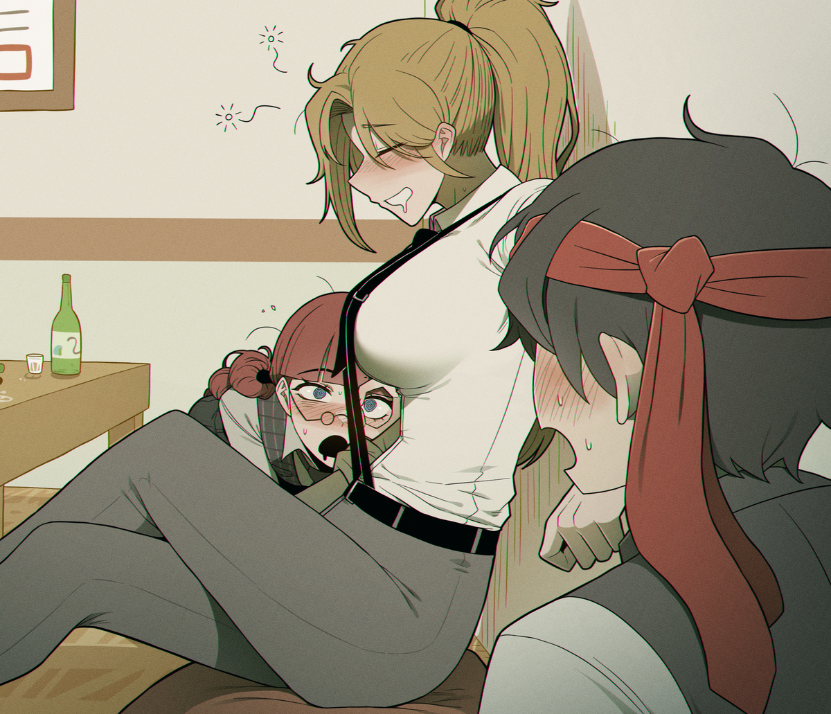 This is a pixiv picture whose title is 어금니 사무소 회식시간.
