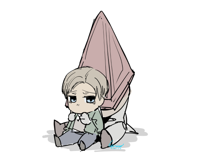 This is a pixiv picture whose title is 三角さんの落描き.