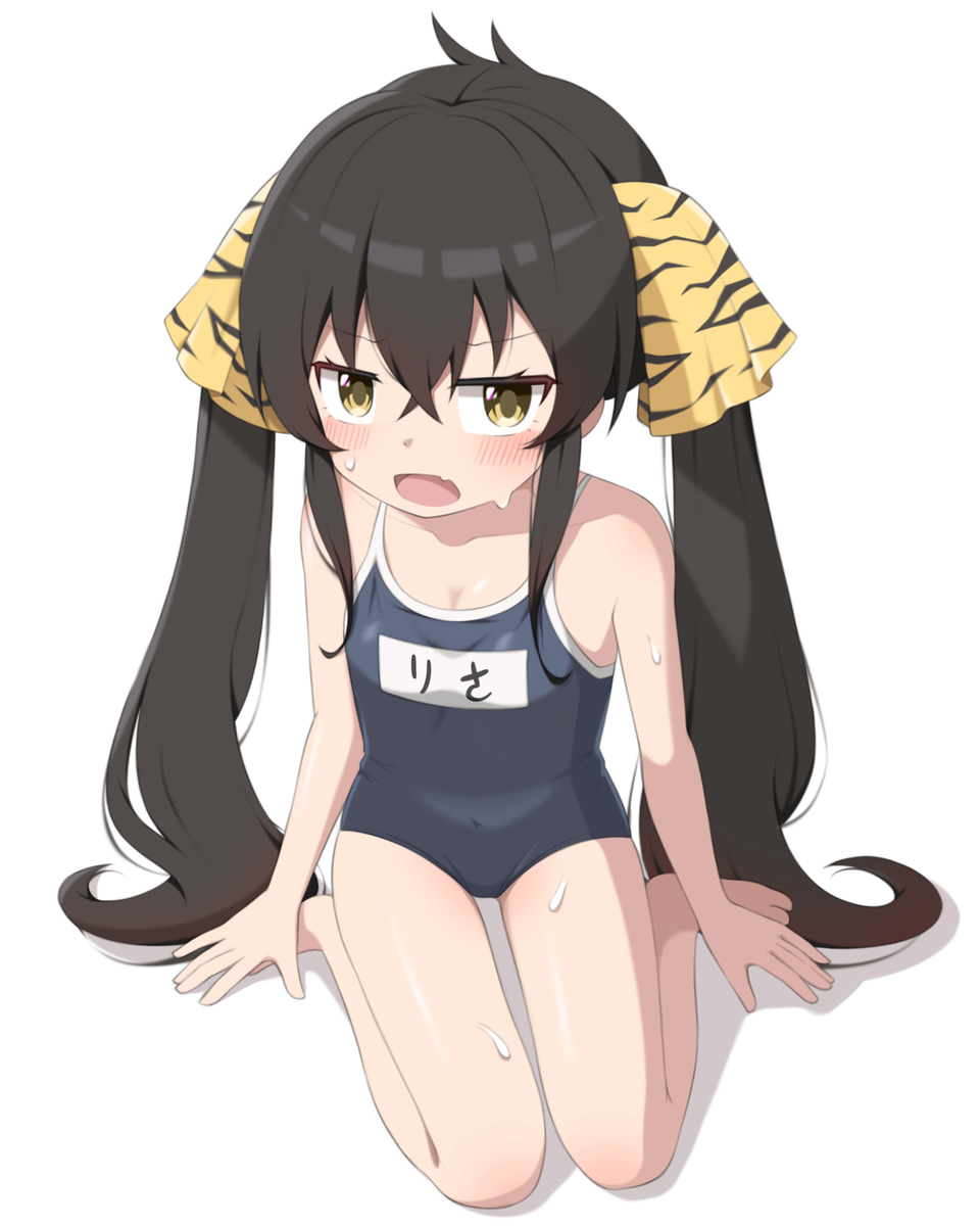 This is a pixiv picture whose title is スク水梨沙🩱.