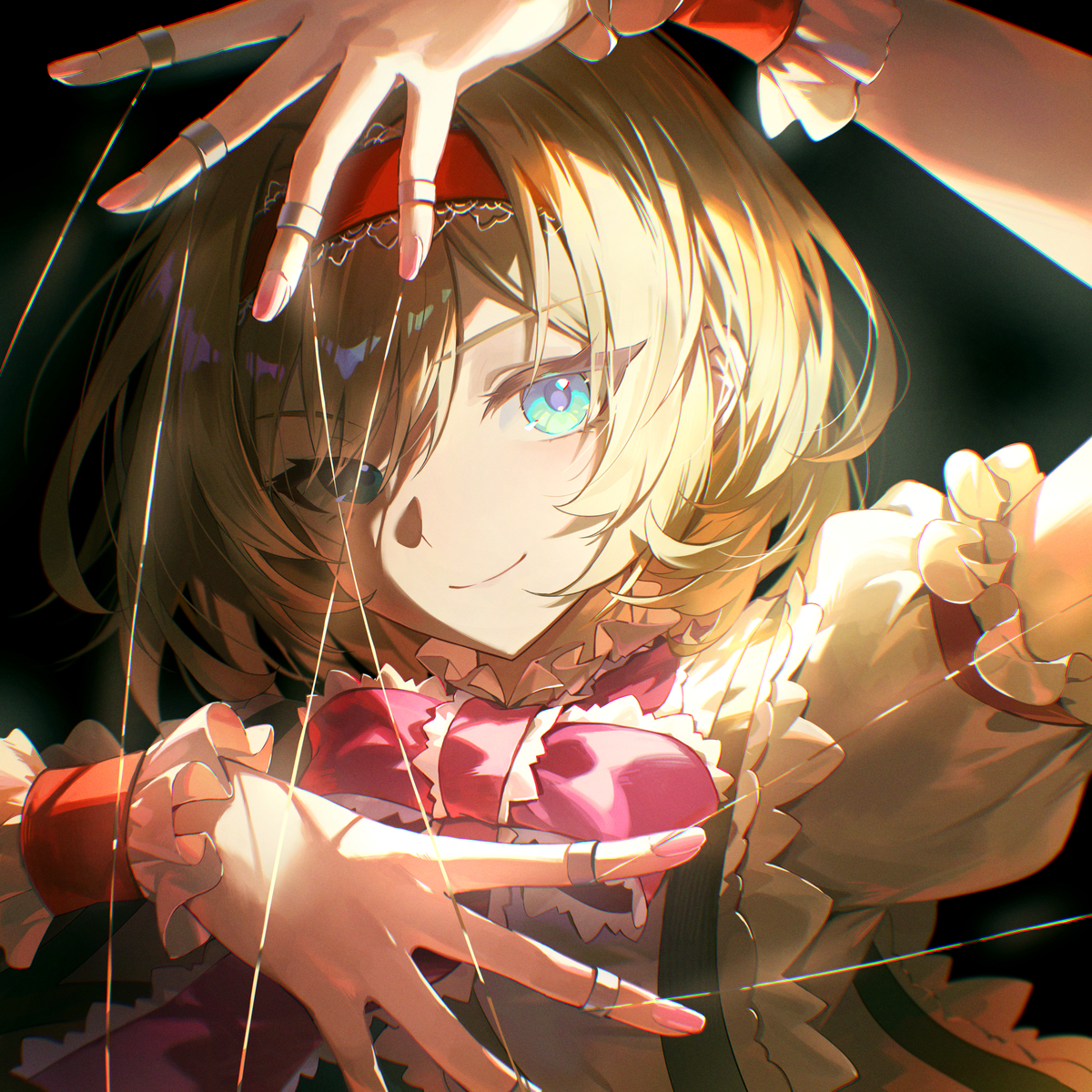 This is a pixiv picture whose title is 人形遣い.