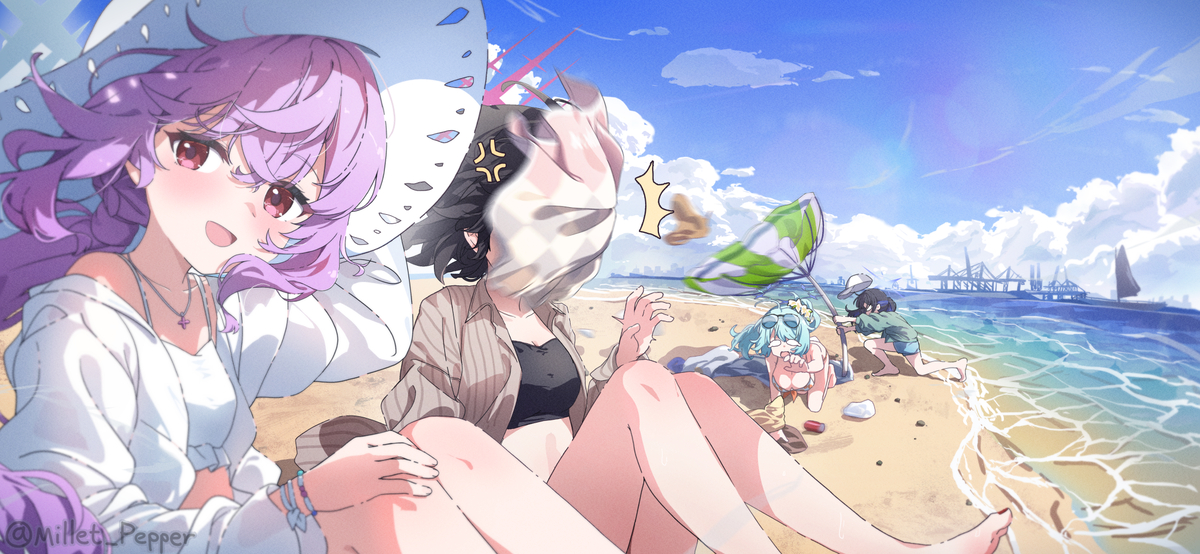 This is a pixiv picture whose title is 「海 #2」.