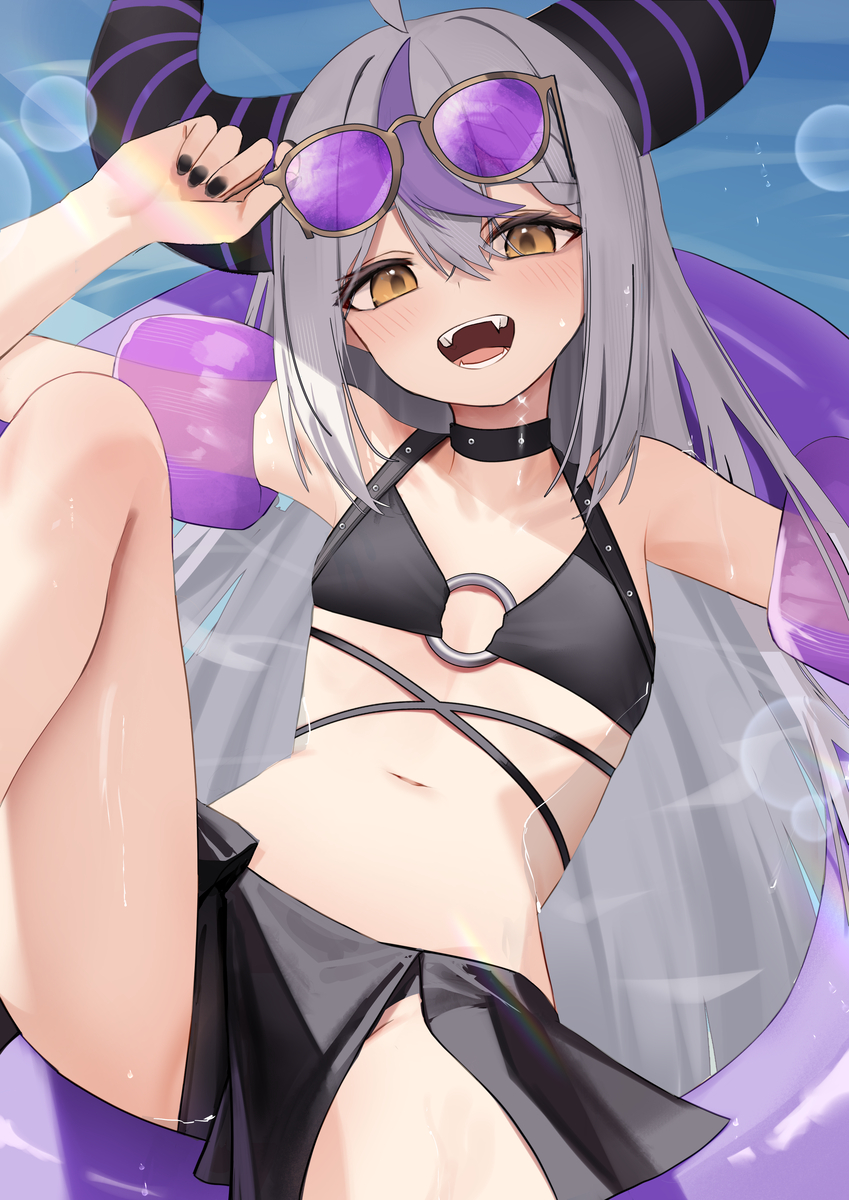 This is a pixiv picture whose title is ラプの夏休み.