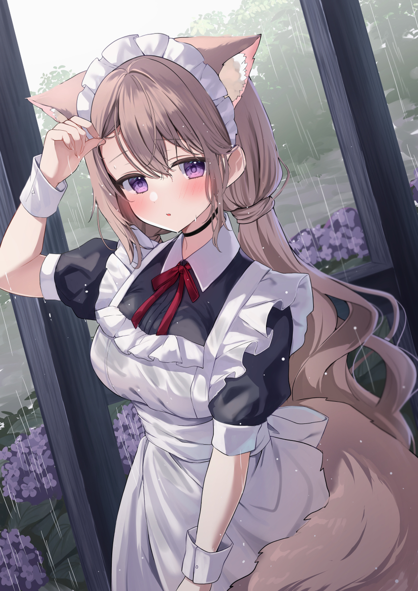 This is a pixiv picture whose title is 少し、濡れてしまいましたね.
