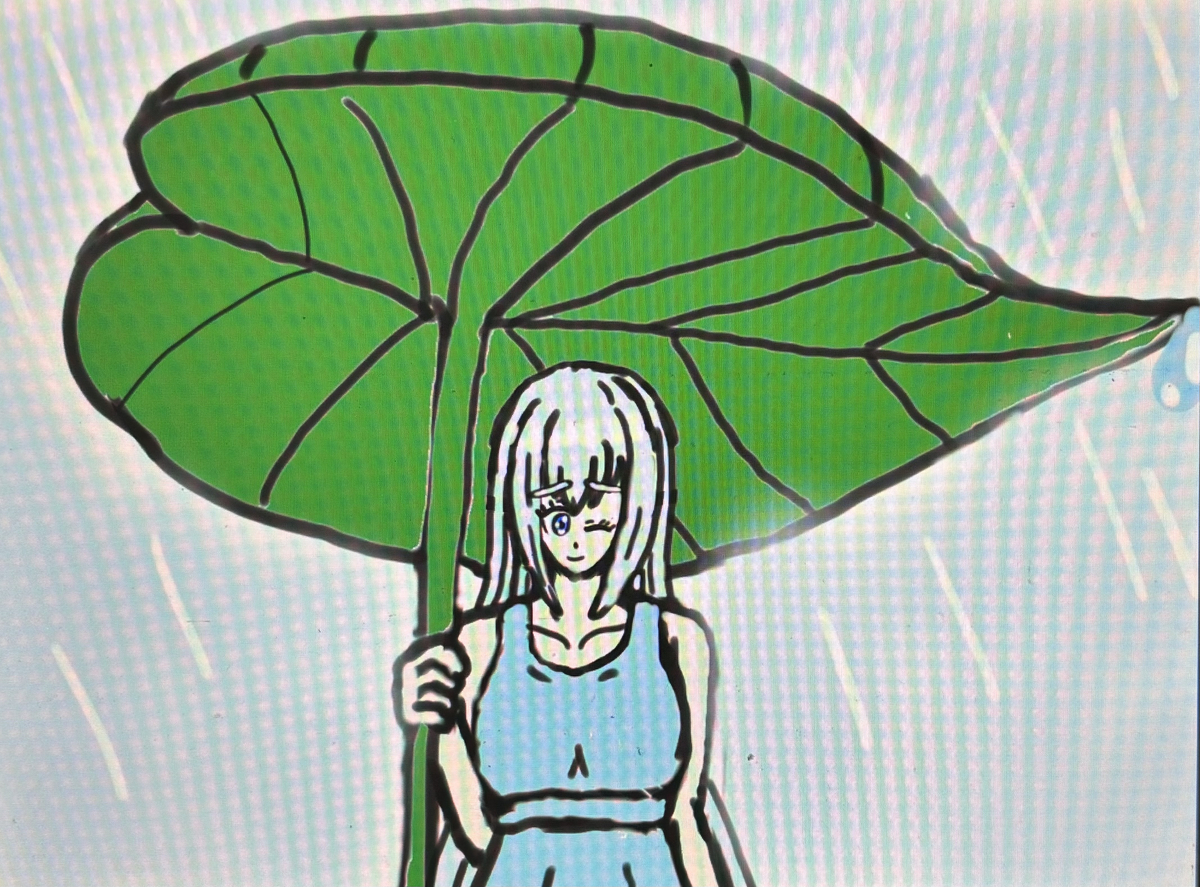 This is a pixiv picture whose title is 葉っぱ傘🍃☂️🍃.