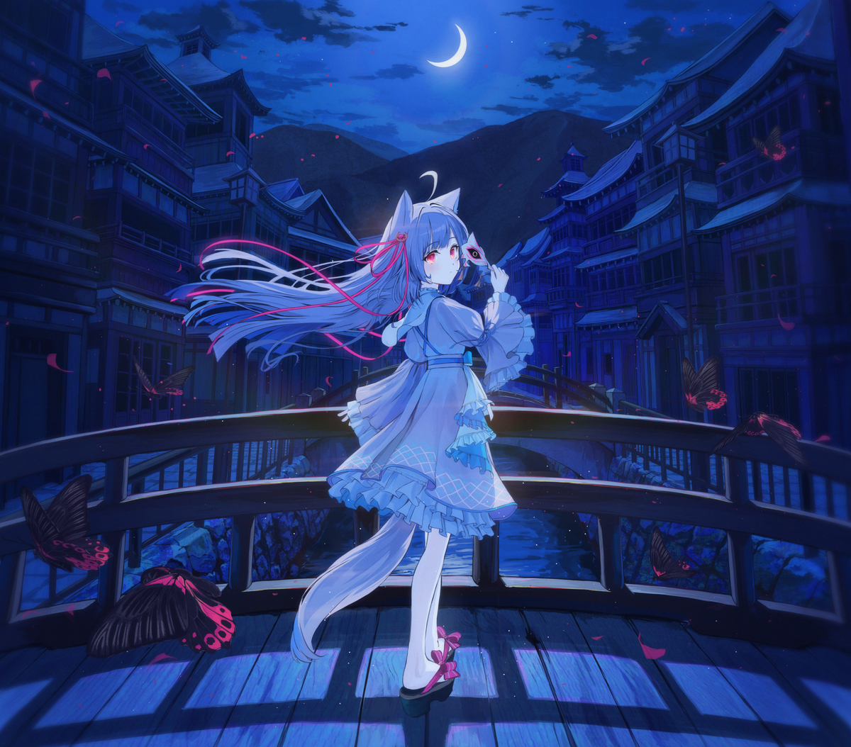 This is a pixiv picture whose title is 月灯.