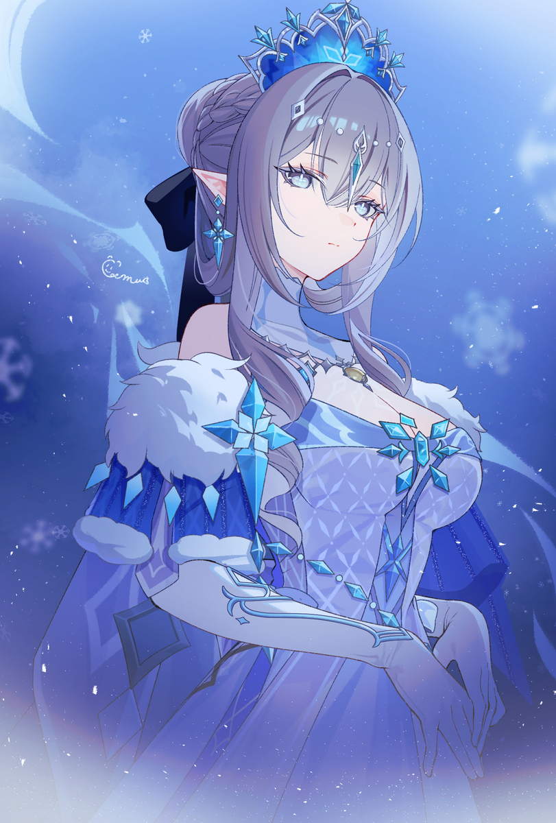 This is a pixiv picture whose title is 氷神様.