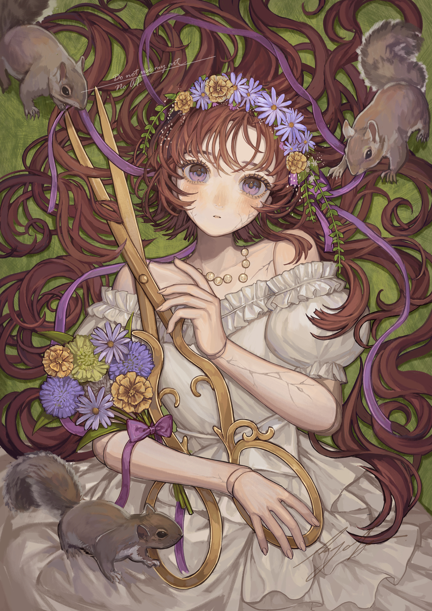 This is a pixiv picture whose title is 🥀✂️.