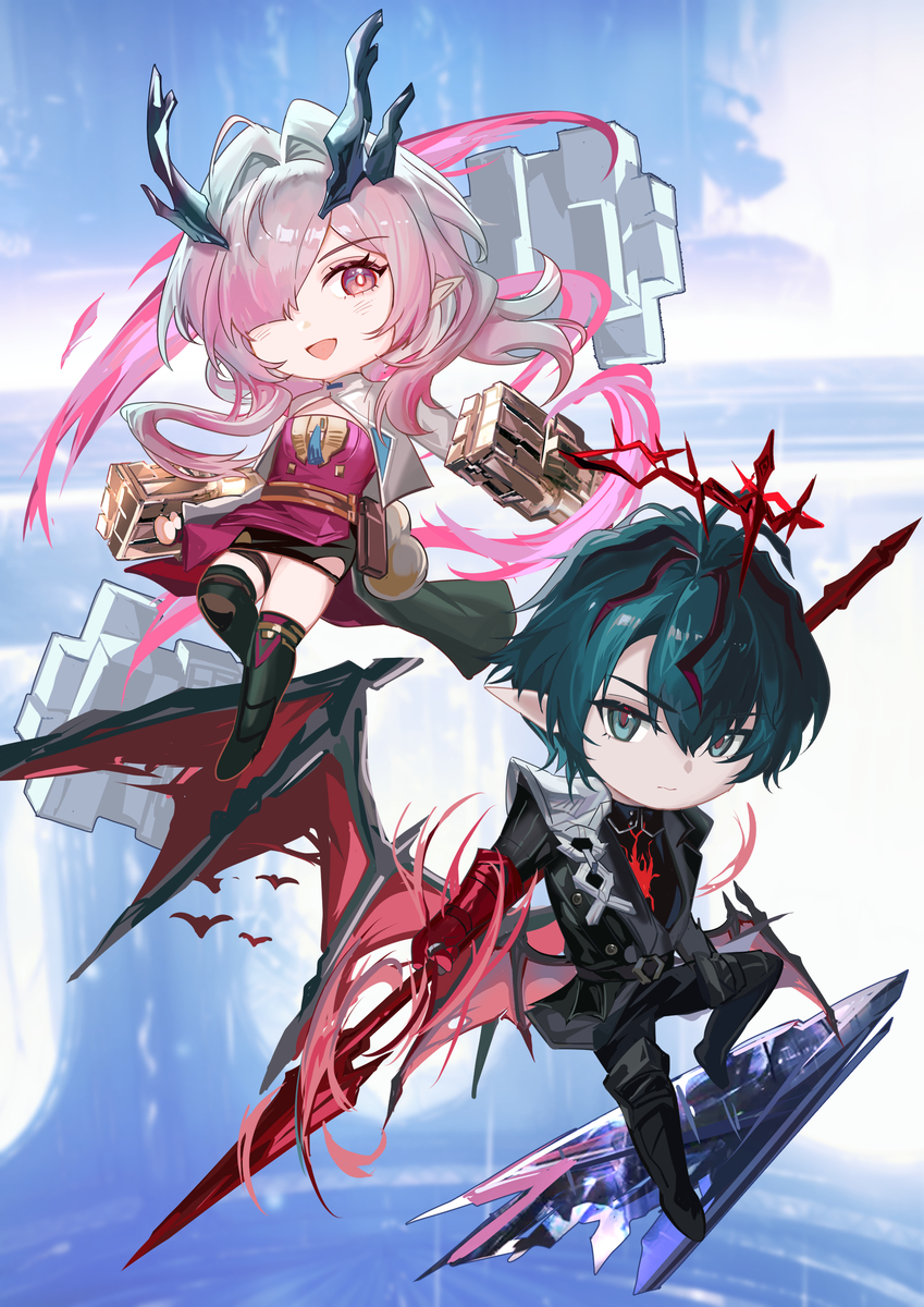 This is a pixiv picture whose title is 弭弗&卡謬.