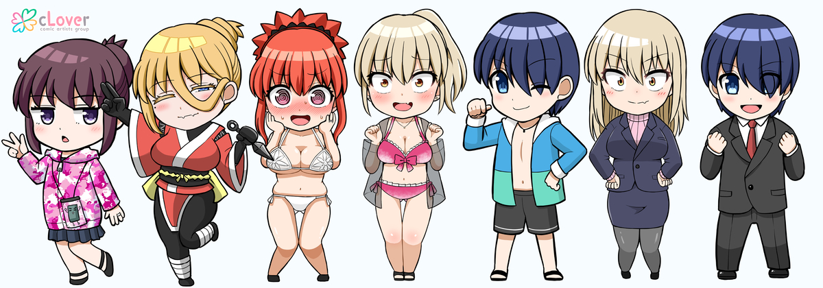 This is a pixiv picture whose title is cLoverポップアップストア　みにキャラビジュアル.