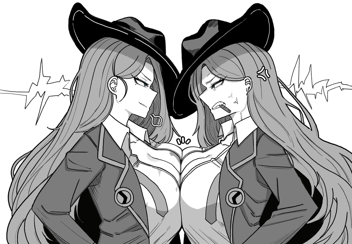 This is a pixiv picture whose title is 로렌치나vs발렌치나.