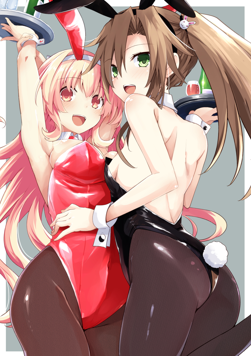 This is a pixiv picture whose title is 6/28 バニーコンパ&アイエフ(FANBOXリク).