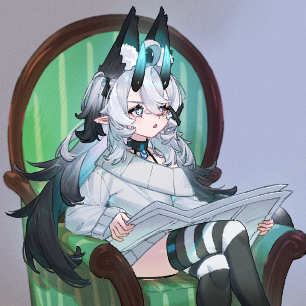This is a pixiv picture whose title is 看报.