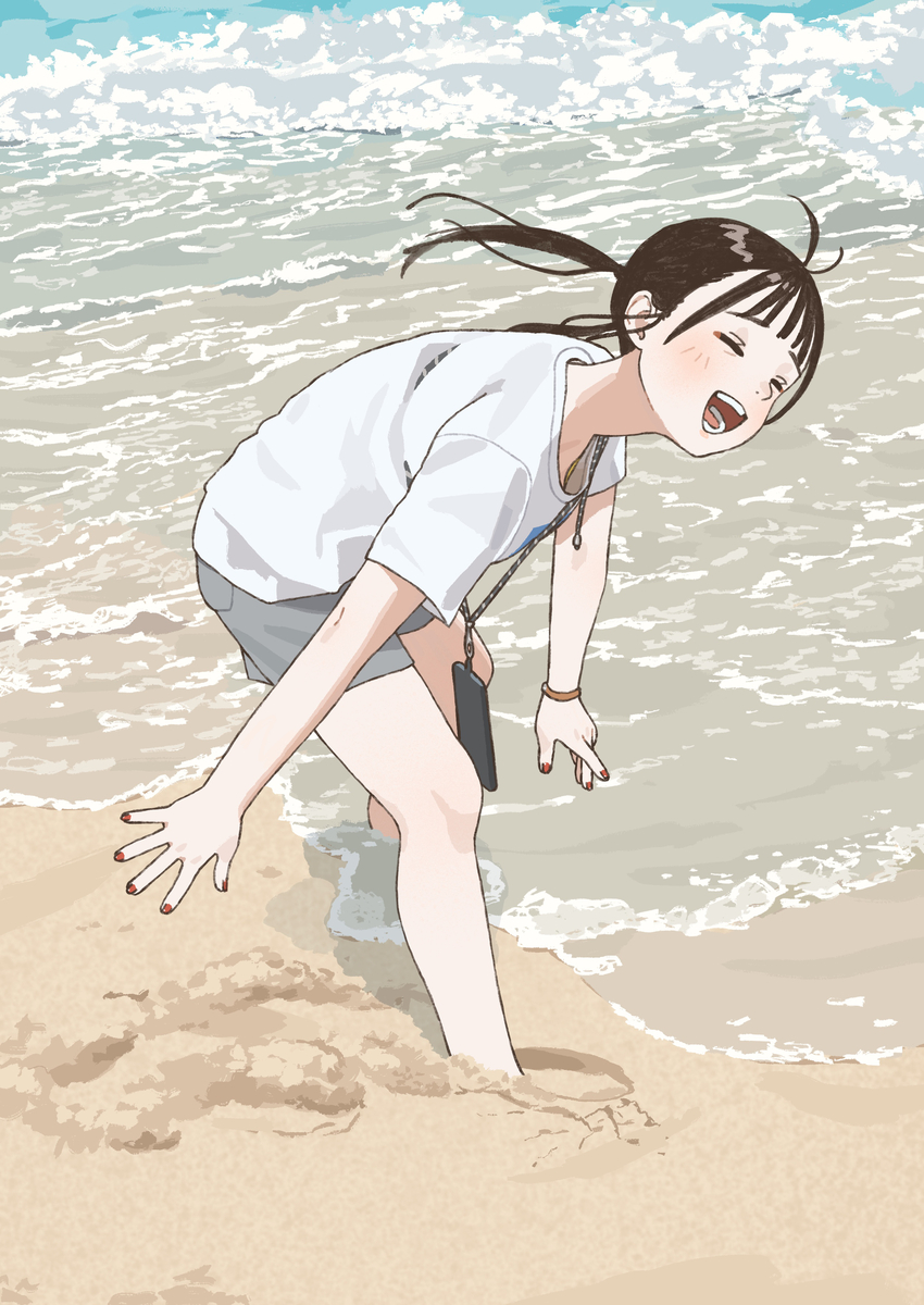 This is a pixiv picture whose title is 浜辺のトラップ.