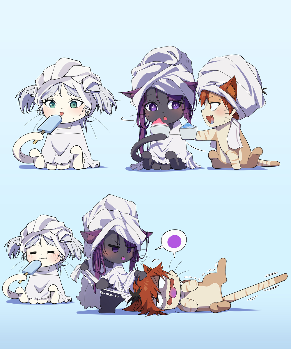 This is a pixiv picture whose title is 🐱🍦🐱🍧🍧🐱.