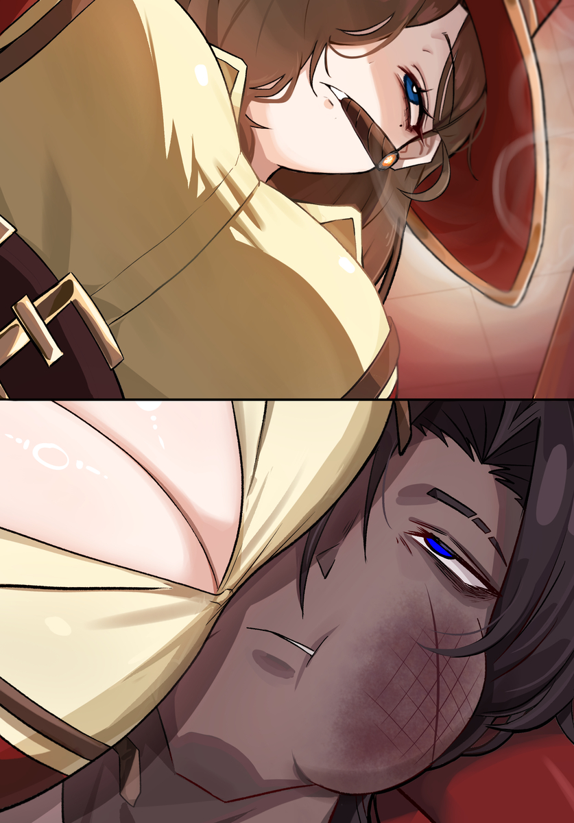 This is a pixiv picture whose title is 우와 가슴이 그냥...