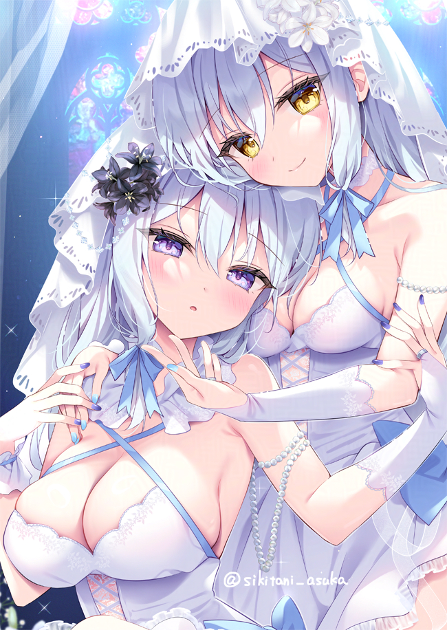 This is a pixiv picture whose title is 鏡映しの花嫁.