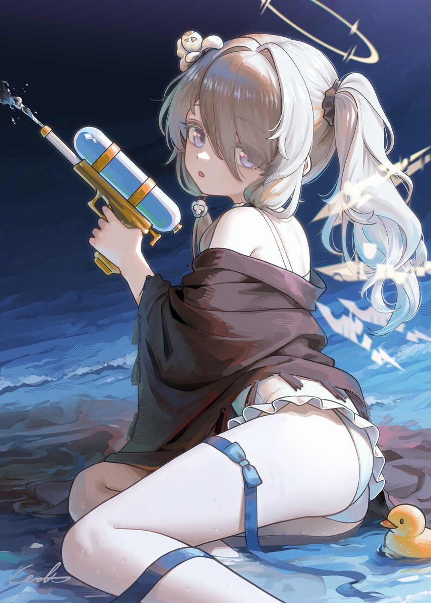 This is a pixiv picture whose title is 水鉄砲を撃ってくる小さな天使はだれ？.