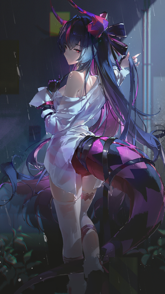 This is a pixiv picture whose title is 雨还记得.