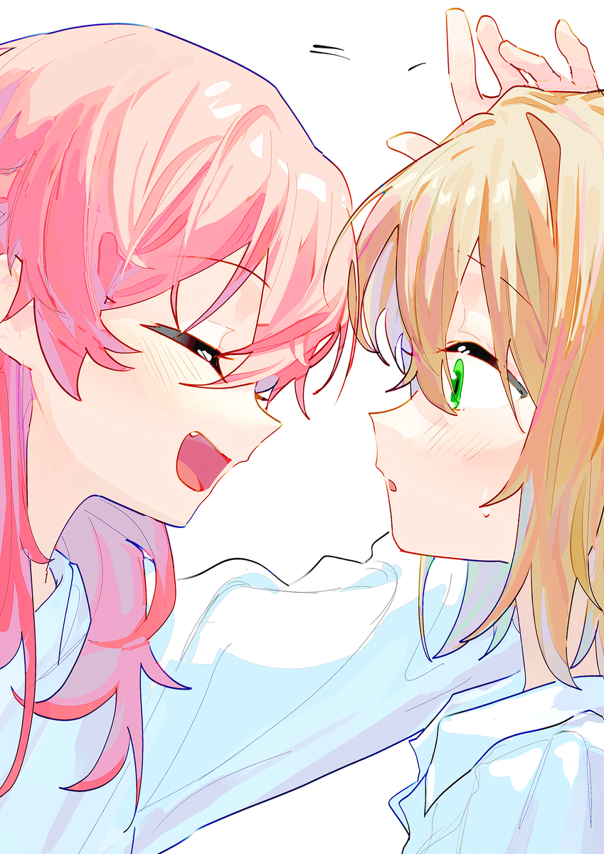 This is a pixiv picture whose title is 身長比べ.