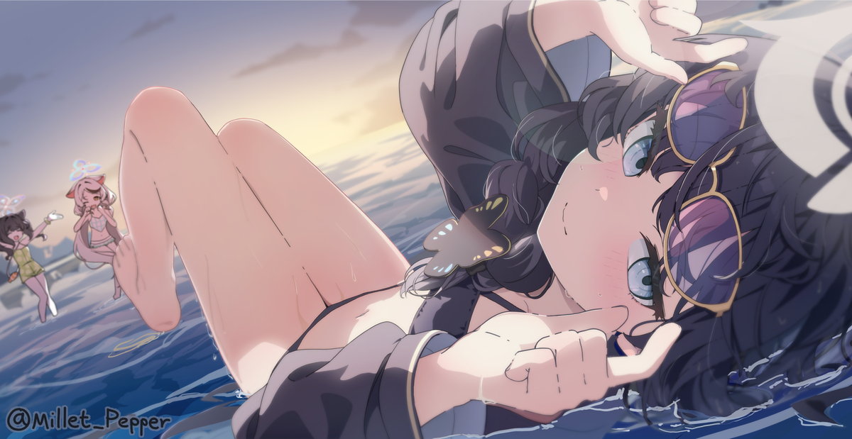 This is a pixiv picture whose title is 海 #3｜キサキ.