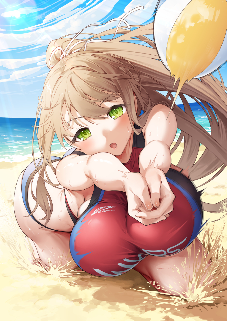 This is a pixiv picture whose title is ナイスレシーブな幼馴染さん！.